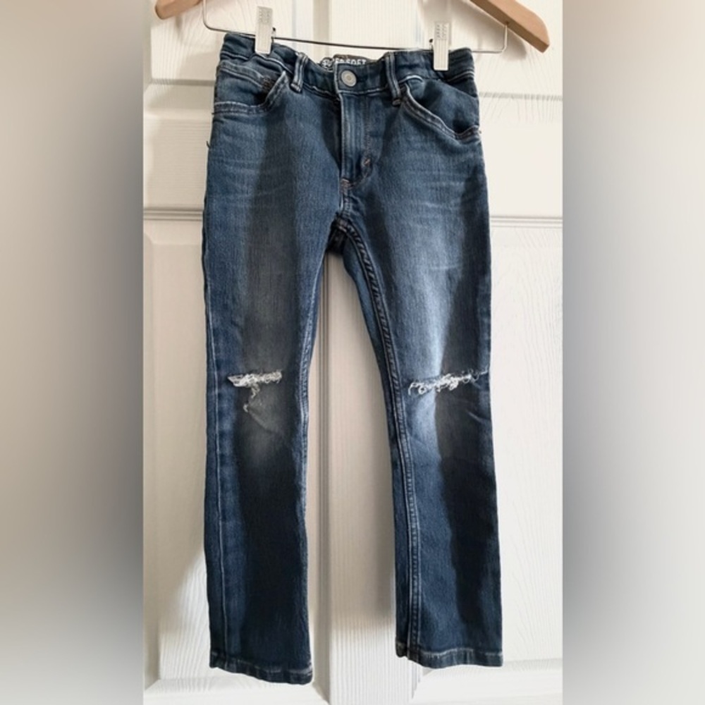 H&M Boys Dark Blue Ripped Slim Jeans